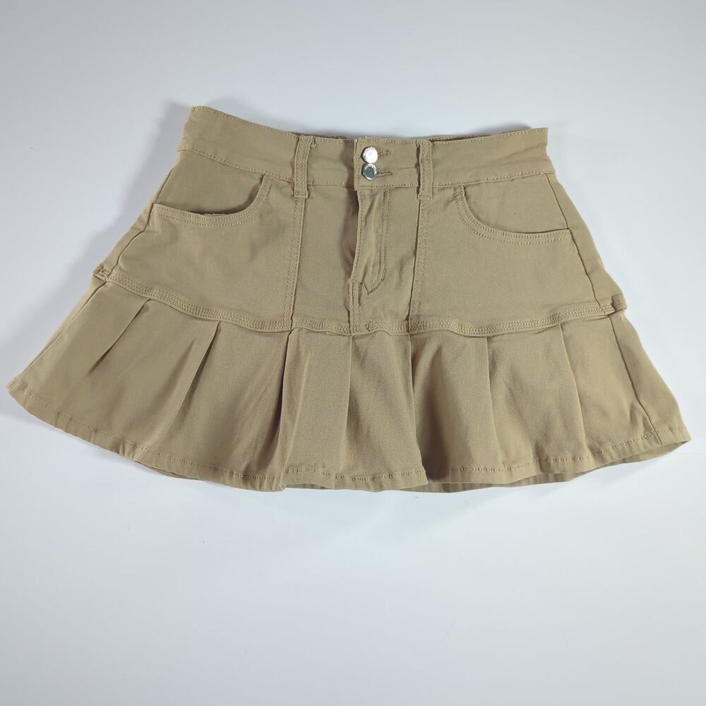 Roma Studio Medium Khaki Pleated Skort Y2K Tenniscore Preppy Collegiate